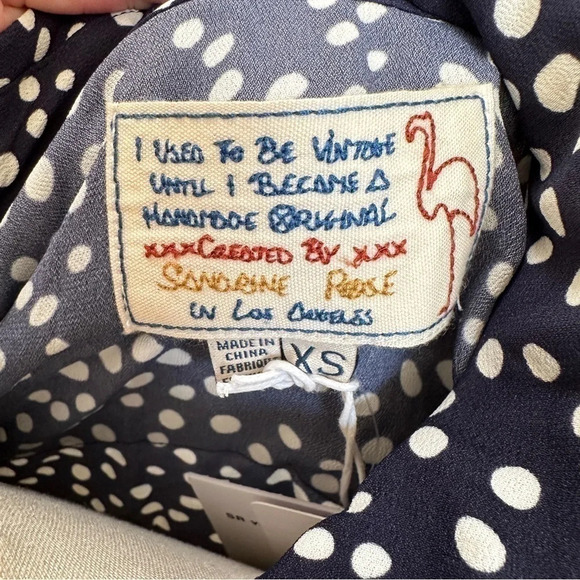 Sandrine Rose X Free People Polka Dot Button Down Shirt - NWT - X-Small - Picture 7 of 9